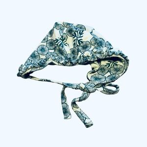 Kate Quinn Floral Kids Bamboo Bonnet green with chin tie 0-3 months